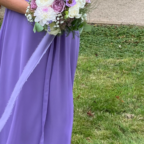 Bridesmaid and bouquet